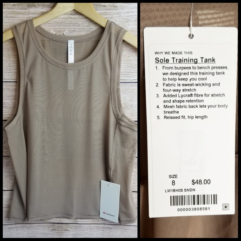 Lululemon Sole Training Mesh Tank - Tan/Brown NWT
